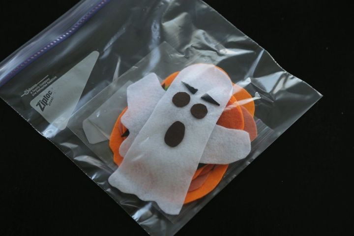 felt ghosts and pumpkins busy bag for kids, crafts, halloween decorations, home decor, outdoor living, seasonal holiday decor, reupholster