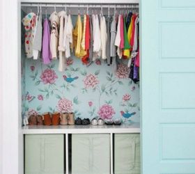 s your quick catalog of gorgeous closet makeover ideas, closet, After A pretty printed pattern wall