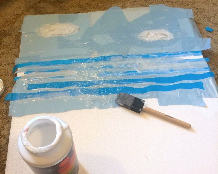 arte con bolsas de plstico sobre lienzo de espuma de poliestireno