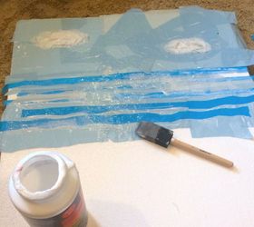 plastic bag art on styrofoam canvas