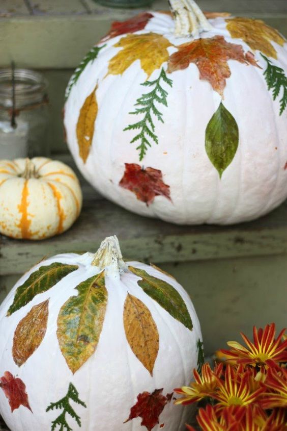 21 increbles ideas de calabazas que tienes que ver antes de halloween, Mod podge flores coloridas de oto o