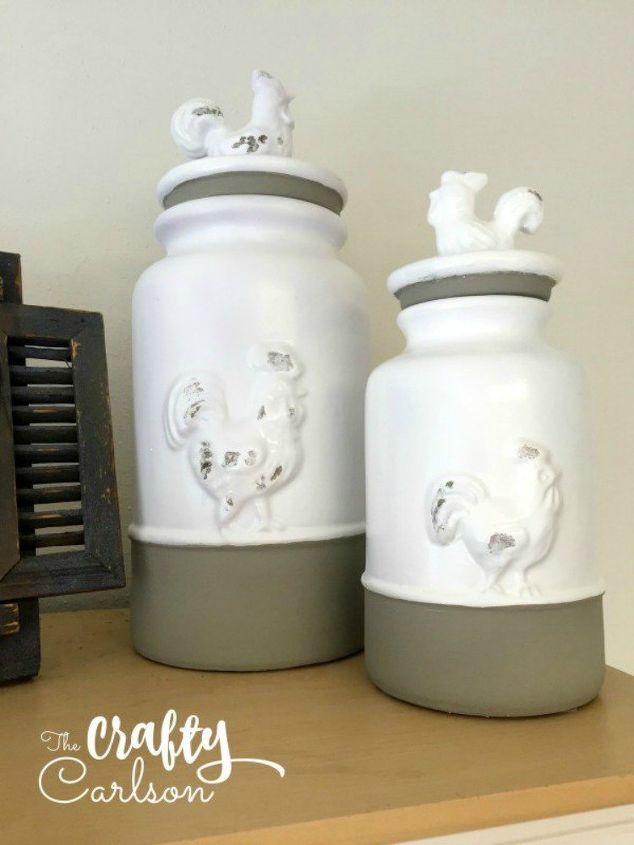 s don t throw out that used jar before you see these countertop ideas, countertops, Give some old jars a new paint job