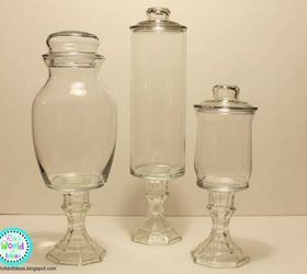 s don t throw out that used jar before you see these countertop ideas, countertops, Glue together your own apothecary jars