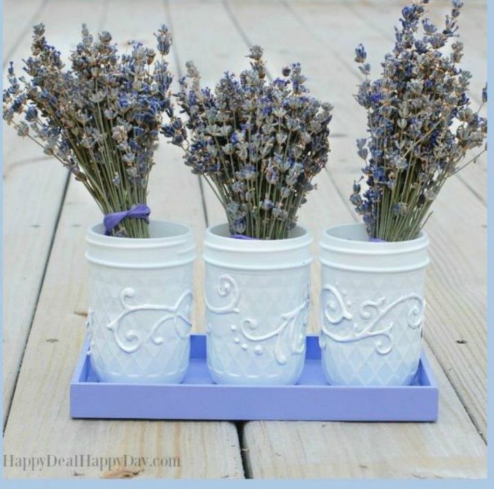 s don t throw out that used jar before you see these countertop ideas, countertops, Turn them into a vase for kitchen flowers