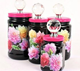 s don t throw out that used jar before you see these countertop ideas, countertops, Decoupage them into ginger jars