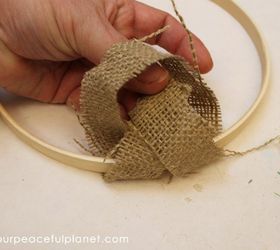 quick embroidery hoop burlap wreath, crafts, seasonal holiday decor, wreaths