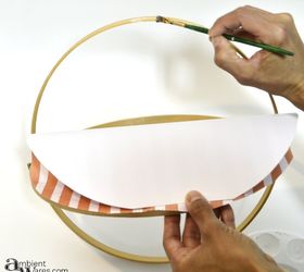4 sided embroidery hoop mobile using scrapbook paper, crafts, how to