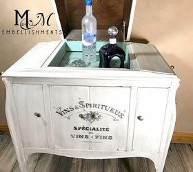 Vintage Victrola Mini Bar/ Liquor Cabinet With Stain Painted Images