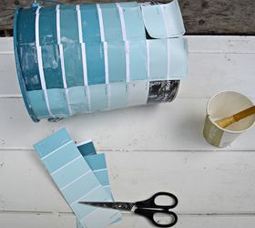 make free storage by upcycling your empty paint cans with paint chips, craft rooms, crafts, fireplaces mantels, repurposing upcycling, storage ideas