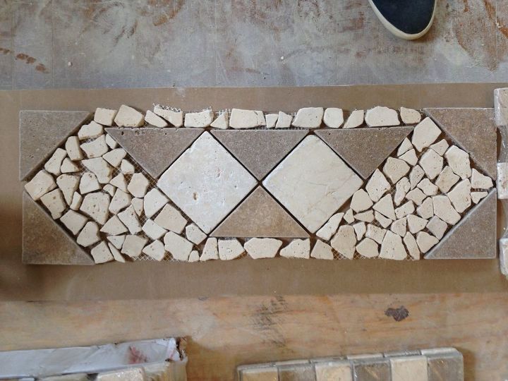 new face for an old fireplace, fireplaces mantels, Designed my own mosaic for focal point