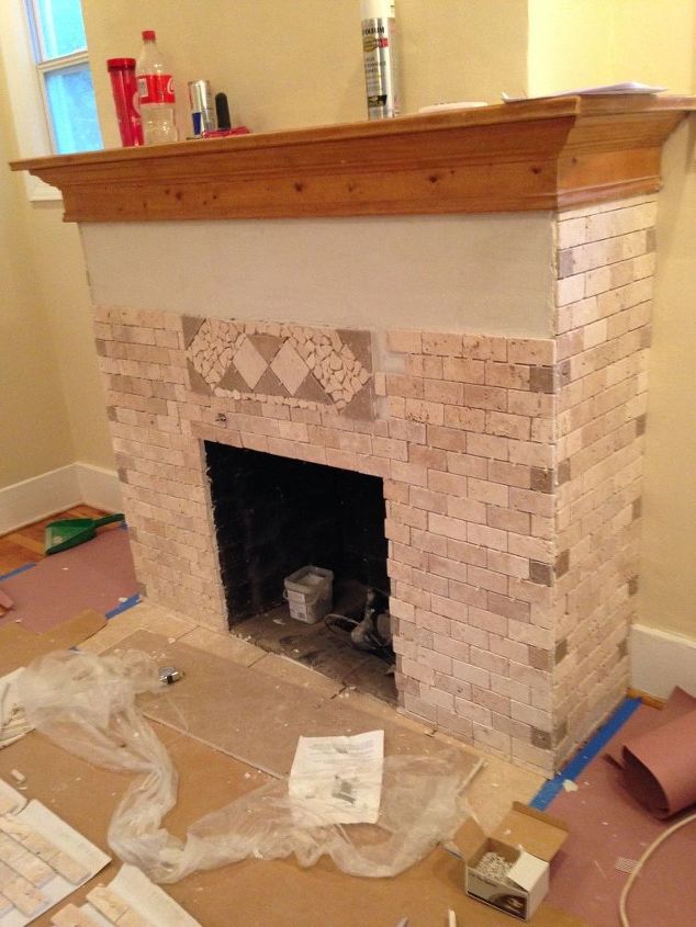 new face for an old fireplace, fireplaces mantels, Work in progress from the ground up