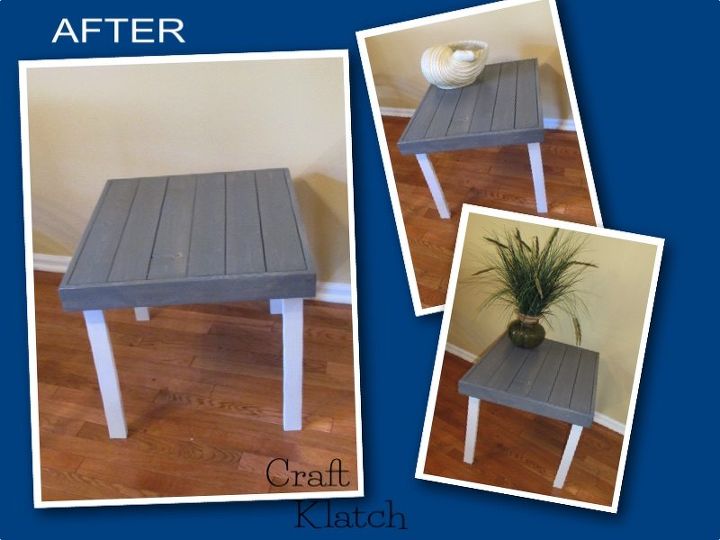 furniture makeover kids table to coastal table garbage to gorgeous, painted furniture, AFTER