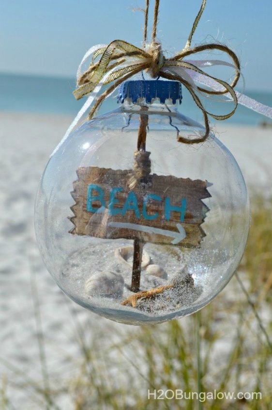 s you might rethink your tree when you see these breathtaking ornaments, christmas decorations, seasonal holiday decor, This sand filled beach one that says summer
