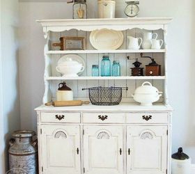 s 8 hutch makeovers we can t stop looking at, painted furniture, After A farmhouse white beauty