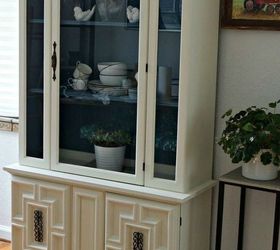 s 8 hutch makeovers we can t stop looking at, painted furniture, After A summery mix of vanilla and blueberry