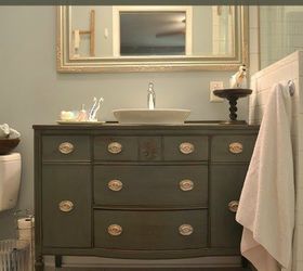 re purposing our dining room buffet into a bathroom vanity, bathroom ideas, painted furniture, repurposing upcycling