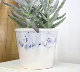 diy watercolor sharpie planter, container gardening, crafts, painting