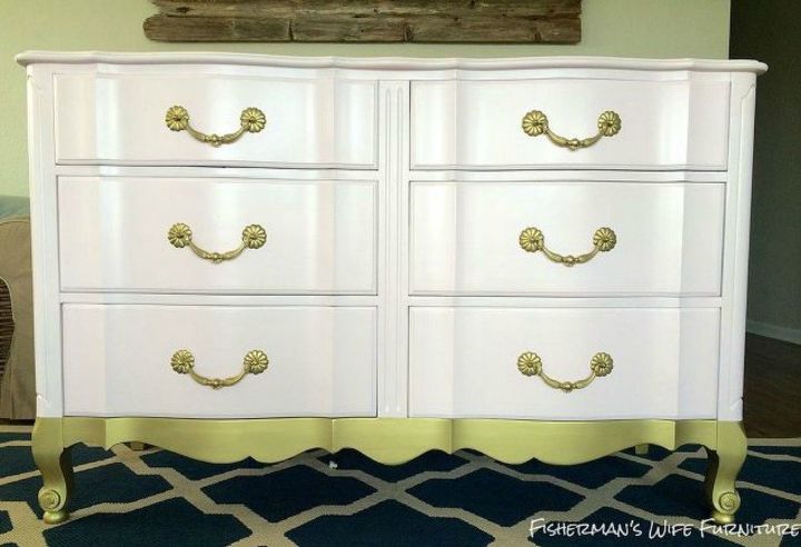 s i hate pink but these makeovers changed my mind , This pale pink gold dipped dresser