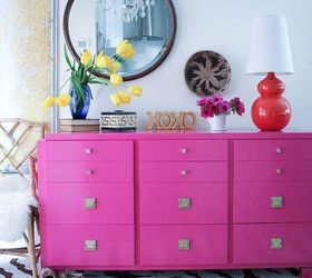 s i hate pink but these makeovers changed my mind , This bright pink dresser that grabs attention