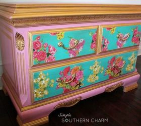 s i hate pink but these makeovers changed my mind , This floral dresser with all kinds of pink