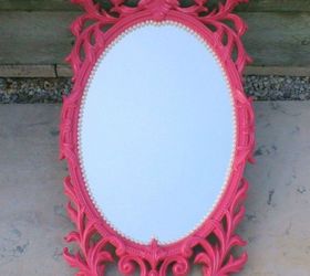 s i hate pink but these makeovers changed my mind , This bold and bright pink mirror