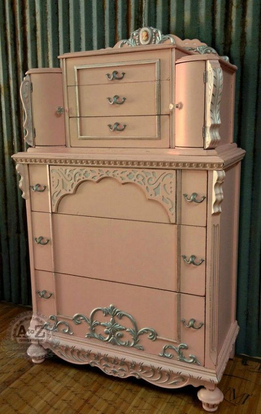 s i hate pink but these makeovers changed my mind , This pink chiffon dresser