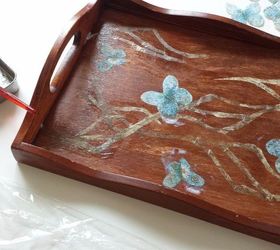 decoupage on a wooden tray, cleaning tips, decoupage, gardening, home decor, home maintenance repairs, how to, painted furniture, pets animals, ponds water features, repurposing upcycling