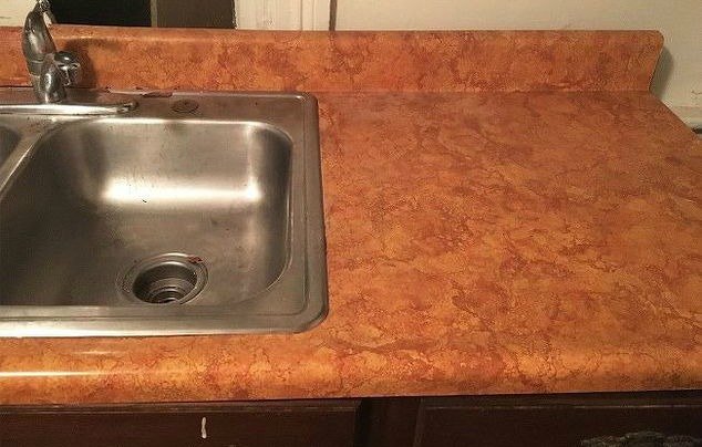 remodeled laminate countertop to look like stone, chalkboard paint, countertops, home improvement, how to, kitchen design, painting