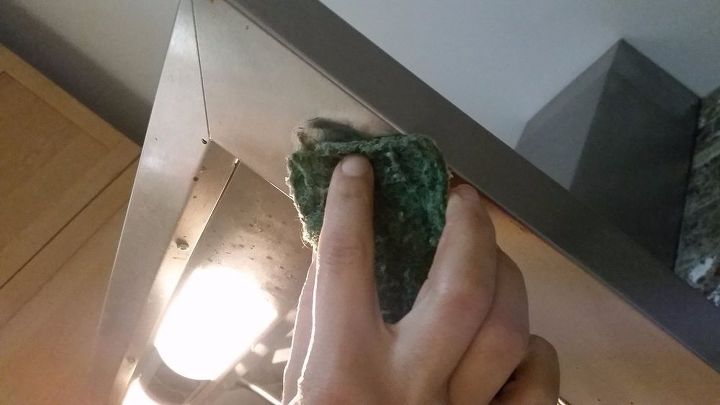 no rub magic diy cleaner degreaser for your kitchen hood, Let s do the hood next underside goes first