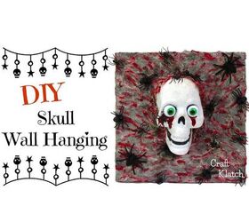 diy dollar store skull wall hanging craft klatch halloween series, crafts, halloween decorations, seasonal holiday decor