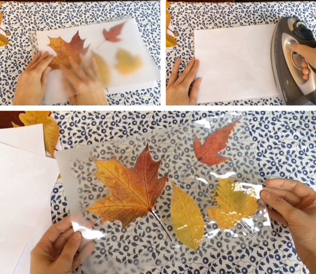 easy fall crafts with laminated leaves, crafts