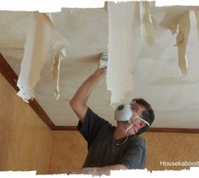 dining room project remove popcorn ceiling, home improvement, how to, painting, wall decor
