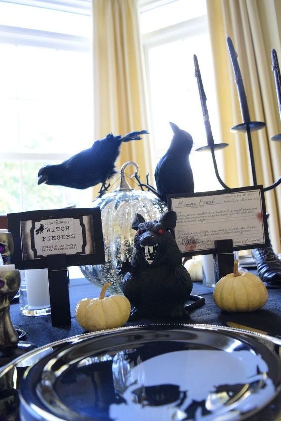 a very scary halloween table , halloween decorations, painted furniture, seasonal holiday decor