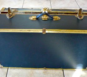 a trunk to park your trunk , crafts, home decor, how to, painted furniture, repurposing upcycling, reupholster, woodworking projects