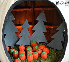 pumpkin patch diorama, chalk paint, crafts, halloween decorations, home decor, how to, painting, repurposing upcycling, seasonal holiday decor