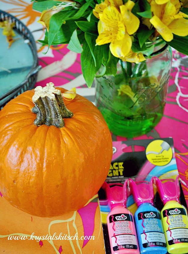 black light address pumpkins, halloween decorations, home decor, painting, seasonal holiday decor