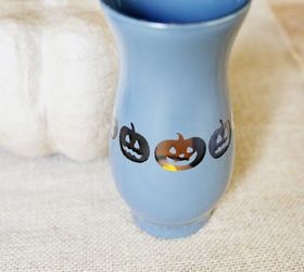 pumpkin halloween vase with spray paint , halloween decorations, painting, seasonal holiday decor
