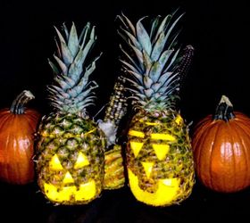 pineapple jack o lantern, halloween decorations, outdoor living