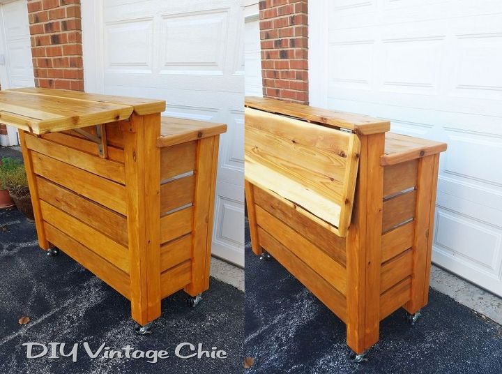 diy mobile outdoor bar, outdoor furniture, outdoor living, woodworking projects