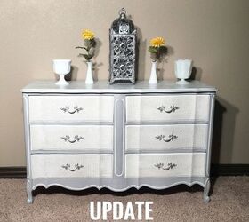 paint brings bling to this dated french provincial dresser, painted furniture