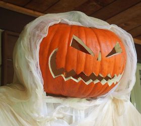 foam pumpkin to lawn ghoul, crafts, halloween decorations, lawn care
