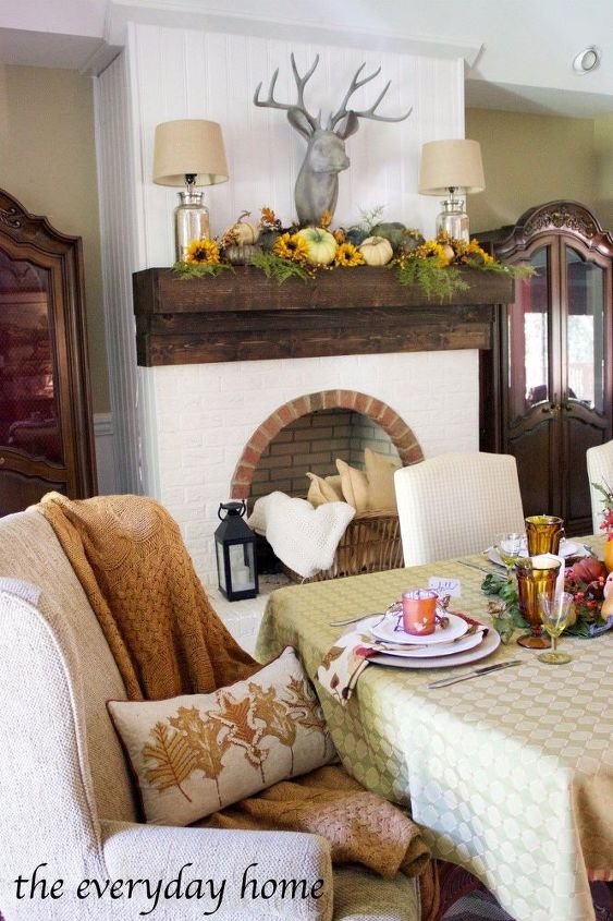 rustic and elegant fall tablescape, concrete masonry, crafts, fireplaces mantels, home decor, outdoor living, reupholster, wall decor, woodworking projects, wreaths