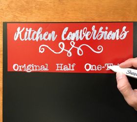 cabinet kitchen conversion chalkboard chart, chalkboard paint, crafts, kitchen cabinets, kitchen design
