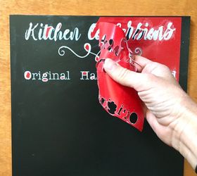 cabinet kitchen conversion chalkboard chart, chalkboard paint, crafts, kitchen cabinets, kitchen design