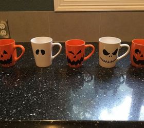 easy halloween mugs , crafts, halloween decorations, repurposing upcycling, seasonal holiday decor