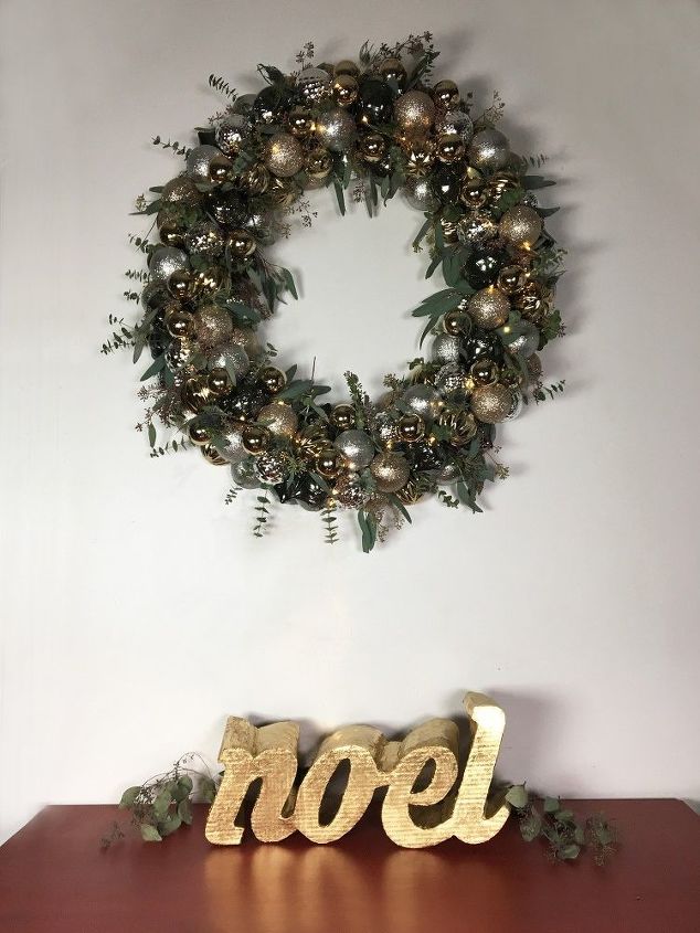 ornament wreath, christmas decorations, crafts, home decor, lighting, seasonal holiday decor, wreaths
