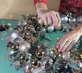 ornament wreath, christmas decorations, crafts, home decor, lighting, seasonal holiday decor, wreaths