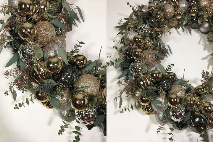 ornament wreath, christmas decorations, crafts, home decor, lighting, seasonal holiday decor, wreaths