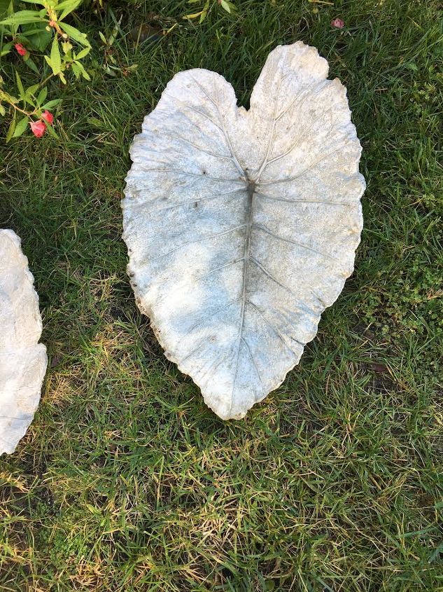 leaf casting in cement bird bath, bathroom ideas, concrete masonry