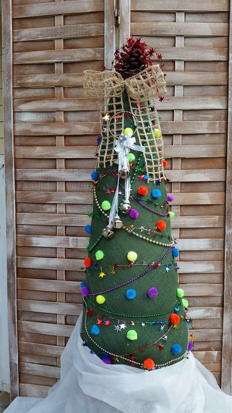 burlap christmas tree, crafts